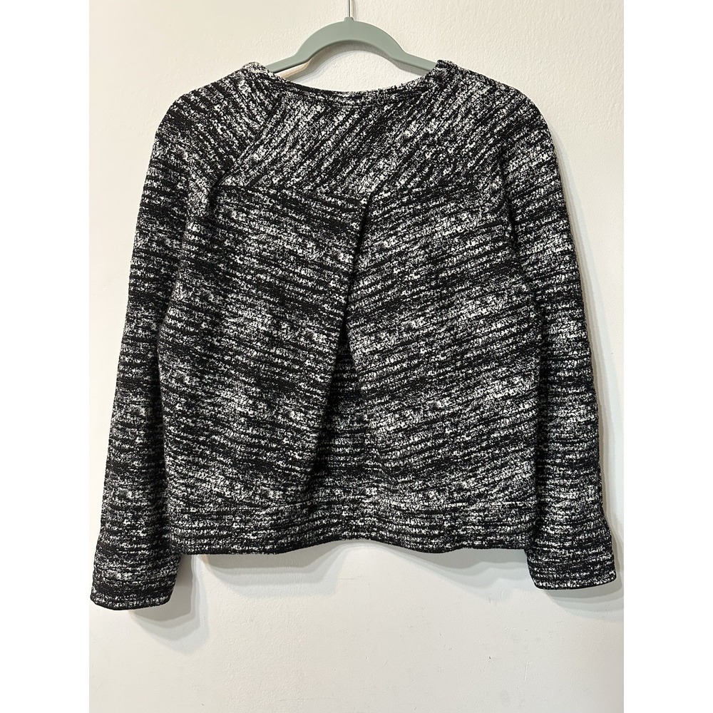 Banana Republic Marled Knit Top Sweater Small Black White Pleat Back Pullover S⁠